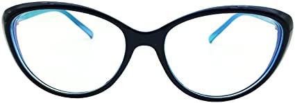 Southern Seas Womens Computer Reading Glasses  0.25 Blue Cateye Style Readers Anti Blue Ray Anti-Glare
