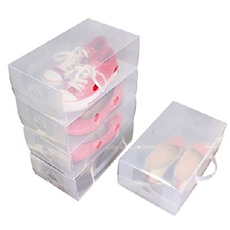 Shoe Box, Hapilife 22pcs Shoe Storage Box-For Ladies Men-Stackable and Foldable-Plastic and Clear