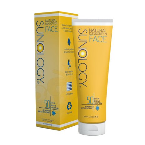 Sunology Mineral Sunscreen for Face Broad Spectrum SPF 50 Cream, Mineral, Zinc Oxide & Titanium Dioxide Active Ingredients, Fragrance Free, Good for Sensitive Skin, Non-Comedogenic, Patented Essential Oil Blend for Moisturizing, Paraben Free, Reef Safe, 2 Oz