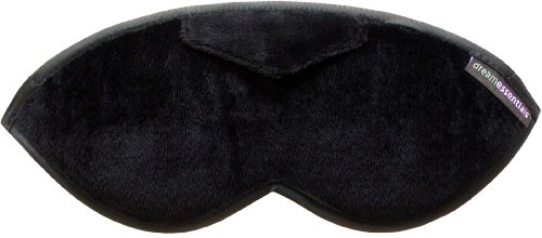 Dream Essentials Opulence Sleep Mask with Earplug Pocket and Earplugs, Plush Black