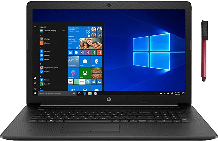 HP 17 17.3" HD  Laptop Computer, Intel Core i3 1005G1 up to 3.4GHz, 8GB DDR4 RAM, 1TB HDD   256GB PCIe SSD, DVDRW, 802.11AC WiFi, Bluetooth 4.2, Webcam, Black, Windows 10 S, BROAGE 64GB Flash Drive