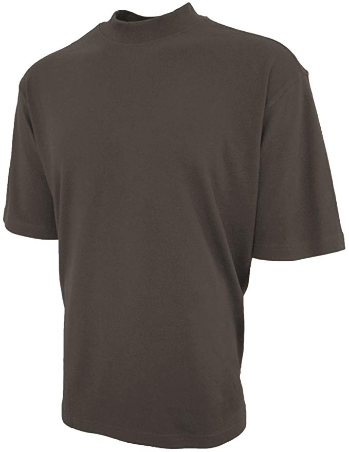 Good Life Brand 100% Cotton Mock Turtleneck Shirt Short Sleeved Pre-Shrunk 4 Colors