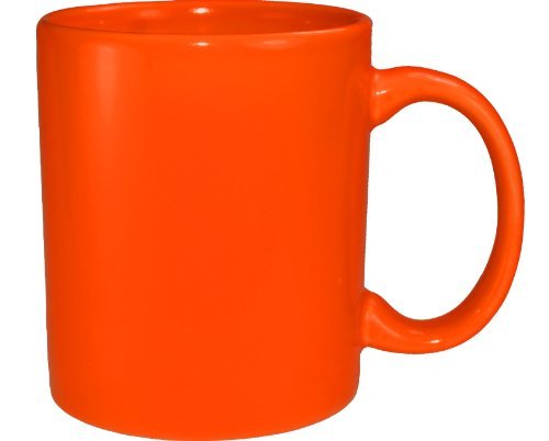 Funny Guy Mugs Plain Orange Ceramic Coffee Mug, Orange, 11-Ounce