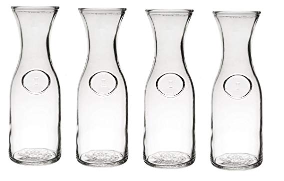 Glass Water or Wine Carafe - 1 Liter (4)