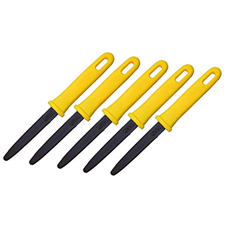 CANARY Corrugated Cardboard Cutter"Dan Chan" Fluorine Coating Blade, Yellow (DC-190F-1) - Super Value Set 5 Packs -