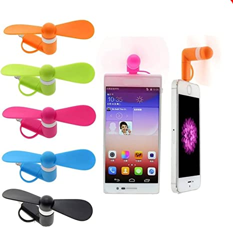 6Pcs Mini Cell Phone Fan - Colorful and Powerful Fan Compatible for iPhone, iPad, Android Smartphone,Tablet - Cell Phone Summer Accessories (3-in-1)