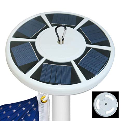Solar Flag Pole Light 42 LED, IP65 Weatherproof Flagpole Downlight for 15 to 25 Ft Top {Upgraded Version}, Auto On/Off Night Lighting