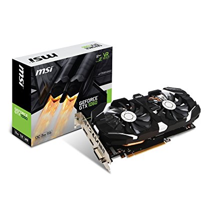 MSI NVIDIA GeForce GTX 1060 3GT OC 3 GB GDDR5 memory PCI Express 3 Dual Fan Graphics Card