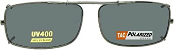 Slim Rectangle Polarized Clip on Sunglasses