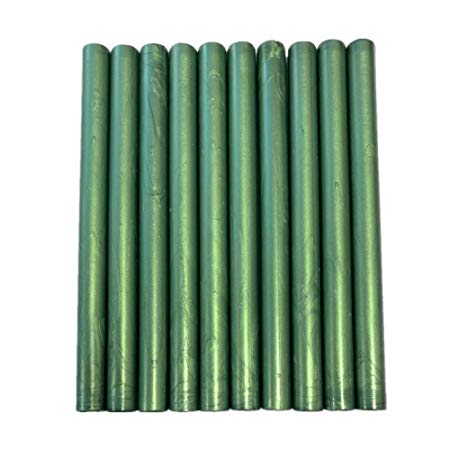 XICHEN10PCS Vintage Sealing Glue Gun Sealing Wax Wax Sticks Wax Seal Supplies a Variety of Colors (Pine Green)