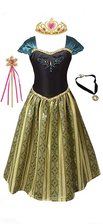 FashionModa4U Anna Coronation Dress, Tiara, Necklace and Wand.