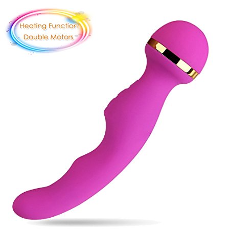 Powerful Vibrators For Women, Heating Body Muscle Stress Relief Wand Massager, Cordless Waterproof Dual Motors, Lover Vibrant Vibrate Toys Rechargeable USB Electric Handheld Magic Purple