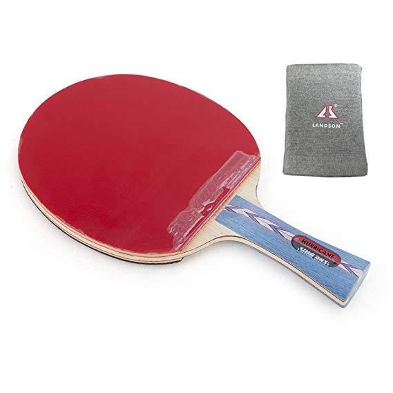 DHS HURRICANE-II Tournament Ping Pong Paddle, Table Tennis Racket - Shakehand with a KAMTS Wrist Guard
