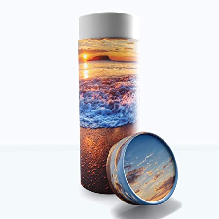 Hawaiian Sunset Cremation Urn Biodegradable & Eco Friendly Cremation Urns for Adult Ashes, Burial Urns, Scattering Tube for Ashes, Scattering Urns for Human Ashes Adult