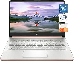 HP Stream 14-inch HD Laptop, Intel Celeron N4120 4Core Processor, 4 GB RAM, 64 GB eMMC, Windows 11 Home in S Mode with Office 365 Personal for 1 Year (Rose Pink), W/GaLiMu