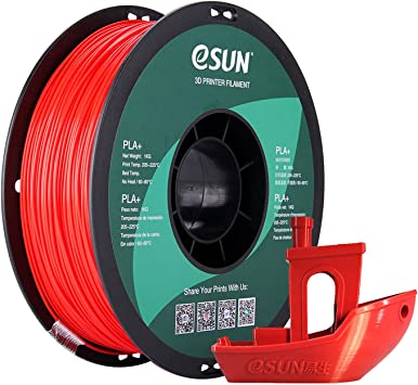 eSUN PLA Plus Filament 1.75mm, PLA Pro PLA  3D Printer Filament, Dimensional Accuracy  /- 0.03mm, 2.2 LBS (1KG) Spool 3D Printing Consumables for Most FDM 3D Printers, Red