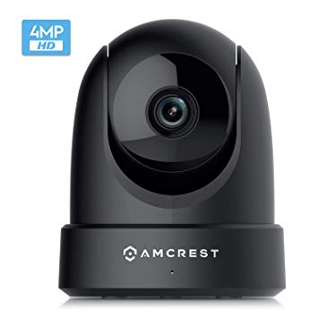 Amcrest 4MP UltraHD Indoor WiFi Camera, Security IP Camera with Pan/Tilt, Two-Way Audio, Night Vision, Remote Viewing, Dual-Band 5ghz/2.4ghz, 4-Megapixel @~20FPS, Wide 120° FOV, IP4M-1051B (Black)