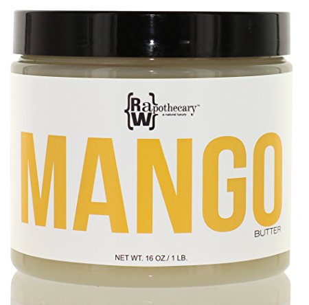 Raw, Unrefined Mango Butter, 16oz, 1 lb | 100 Percent Pure and Organic | Great Body Butter, Cruelty Free | For Skin, Hair & DIY