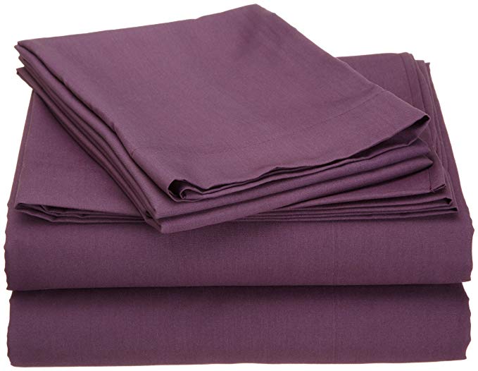 Cathay Home Fashions Luxury Silky Soft Brushed  Microfiber King Sheet Set, Plum