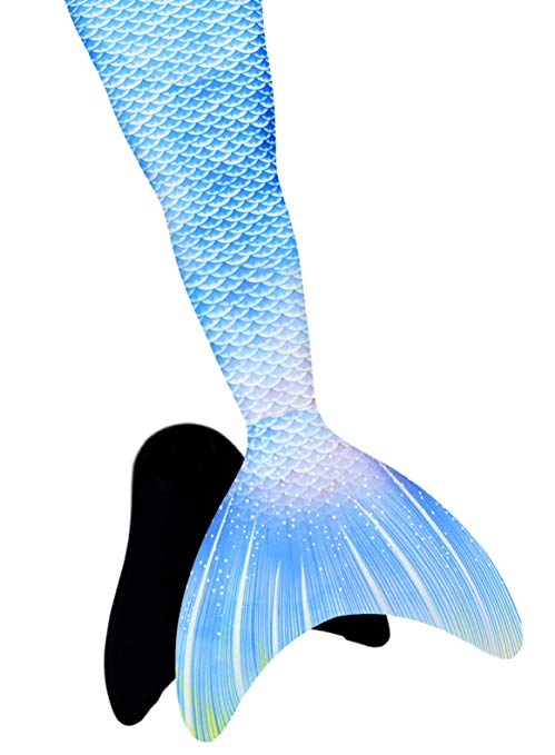 YITU Mermaid Tails for Swimming with Monofin Swimmable Costume Swimsuit for Kids，Boys and Girls