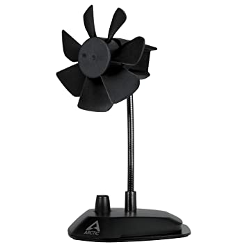 ARCTIC Breeze - USB Desktop Fan with Flexible Neck and Adjustable Fan Speed I Portable Desk Fan for Home, Office I Silent USB Fan I Fan Speed 800-1800 RPM - Black