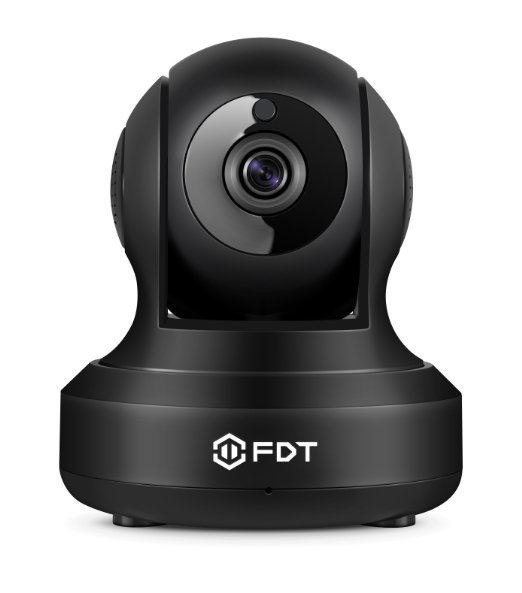 FDT 720P HD WiFi Pan/Tilt IP Camera (1.0 Megapixel) Indoor Wireless Security Camera FD7901 (Black), Plug & Play, Two-Way Audio & Nightvision