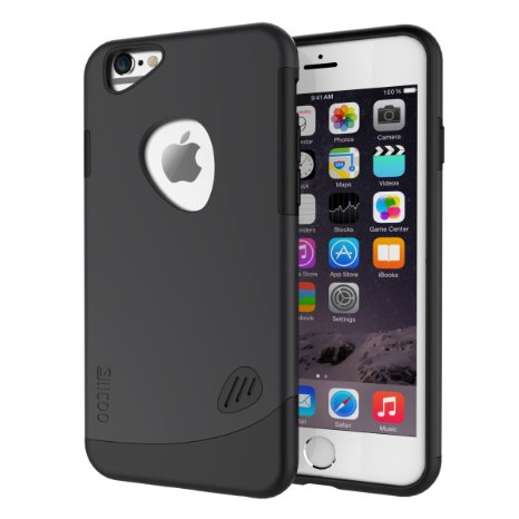 iPhone 6 case, Slicoo® [Lifetime Warranty] Dual-layer TPU Rubber Protective Carrying Cover Case for iPhone 6 (4.7 inch) (Black)