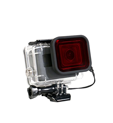 CEARI 45M Underwater Waterproof Diving Housing Protective Case Cover with Red Filter for Gopro HERO 5 Action Camera - Black