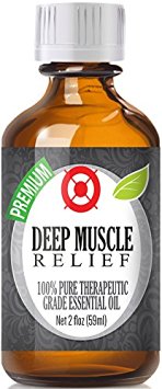 Deep Muscle Relief Blend 100% Pure, Best Therapeutic Grade Essential Oil -60ml / 2 (oz) Ounces - Comparable to DoTerra's Deep Blue & Young Living's PanAway Blend - Wintergreen, Peppermint, Chamomile Blue, Eucalyptus, Camphor
