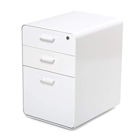 Poppin White Stow 3-Drawer File Cabinet, Available in 10 Colors, Legal/Letter