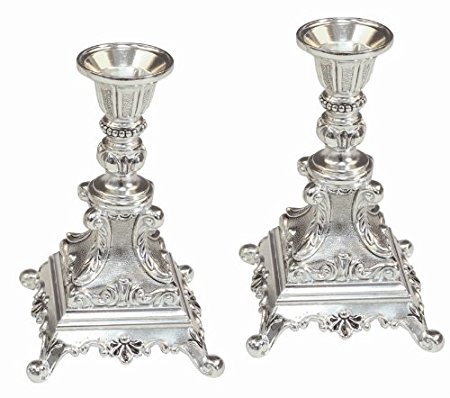 Majestic Giftware CS93100B Candle Sticks, 6-Inch, Silver Plated