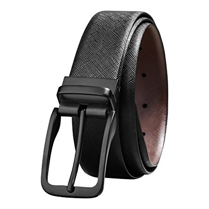 Savile Row Men's Top Grain Leather Reversible Belt - Classic & Fashion Designs