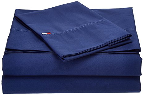 Tommy Hilfiger Signature Sheet, Queen, Dark Blue