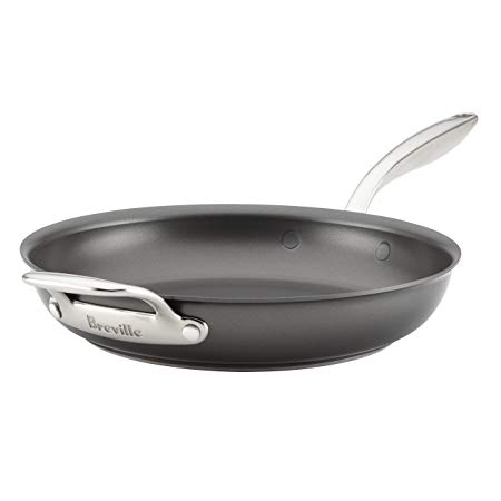 Breville Thermal Pro Hard-Anodized Nonstick 12-Inch Fry Pan with Helper Handle, Gray