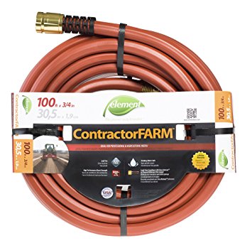 Element ELCF34100 Contractor/Farm Lead Free, Kink Resistant 3/4-Inch-by-100-Foot Garden Hose, Brick
