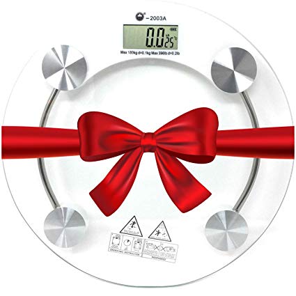 Digital Scales for Body Weight Scale - Most Accurate Digital Bathroom Scale - Bath Scales Digital Weight That Keep You on Track - Weight Scales for People with Skid-Proof Design Glass Platform Round