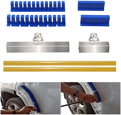 Fanny Paintless Dent Removal Puller Tabs Teeth Tools Kit with Glue Sticks for Big Dent Repair of Car Body Hail Damage