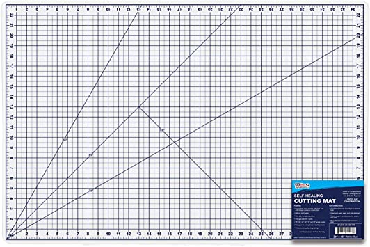 U.S. Art Supply 24" x 36" WHITE/BLUE Professional Self Healing 6-Layer Double Sided Durable Non-Slip PVC Cutting Mat Great for Scrapbooking, Quilting, Sewing and all Arts & Crafts Projects