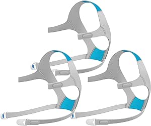 CPAP Headgear AirFit/AirTouch F20-3 Packs Replacement Headgear for ResMed Full Face Mask - Include CPAP Accessories Supplies Straps Magnetic Clips(Medium)