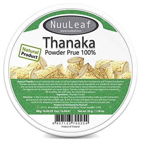 Thanaka For Face Powder - Reduces Melasma & Dark Spot Treatment - Sun Protection - Skin Whitening & Radiance Help Anti-Acne + Aging, Acne Scars Removal, Age Spots - 100% Pure