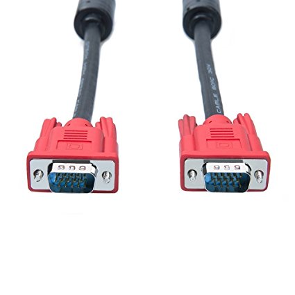 DTECH Full HD 1080P Computer Monitor VGA Cable 15 Feet with Dual Ferrite Cores Standard 15 Pin Male to Male VGA Wire