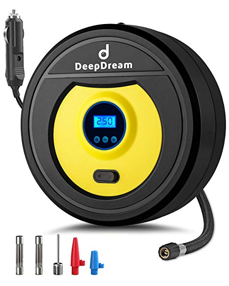 DeepDream Tyre Inflator Digital 12V Auto Car Tyre Pump Portable Air Compressor with LED Light