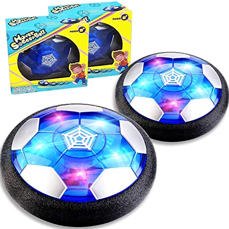 TURNMEON Hover Soccer Ball - Set of 2- Rechargeable Soccer Ball Indoor Floating Soccer with LED Light & Foam Bumper - Perfect Holiday Birthday Christmas Toy Gifts for Boys Girls Kids Toddler