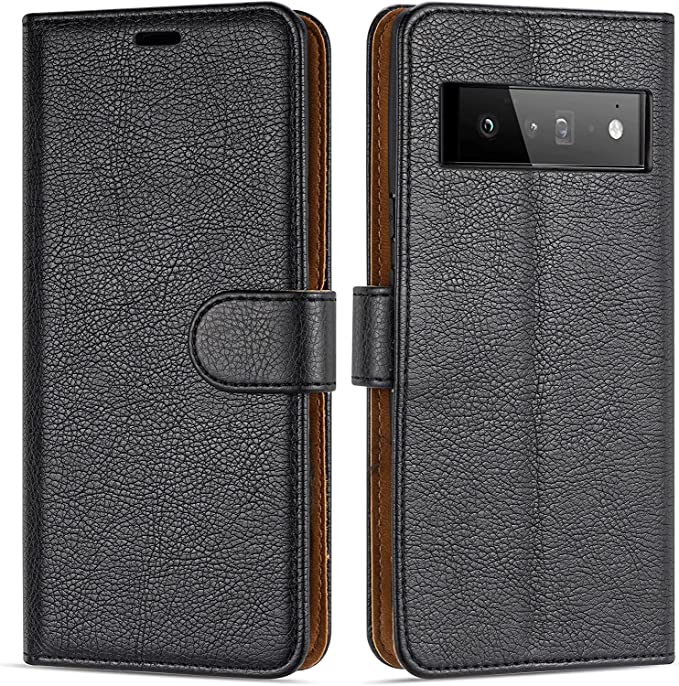 Case Collection for Google Pixel 6a Phone Premium Leather Folio Cover, Magnetic Closure Protective Book Design Wallet Flip with [Card Slots] and [Kickstand] for Google Pixel 6a Case