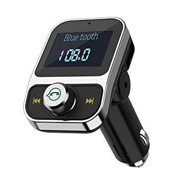 Criacr Bluetooth FM Transmitter, Wireless In-Car FM Transmitter Radio Adapter Car Kit Car Charger with Dual USB Charging Ports, 1.44 Inch Display, for iPhone X/8/7 Plus/7/6/5S, Samsung, etc