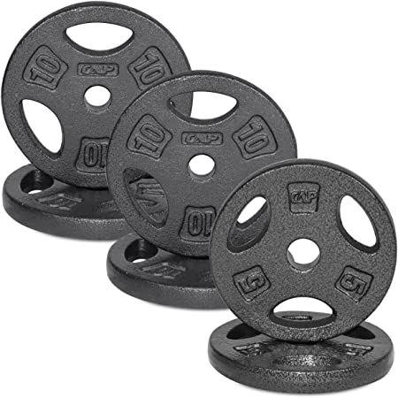 WF Athletic Supply Cast Iron 1-Inch Standard Grip Plate for Strength Training, Muscle Toning, Weight Loss & Crossfit - Multiple Choices Available