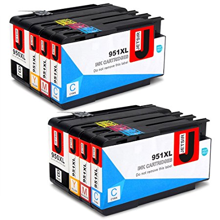 JETSIR Compatible Ink Cartridge Replacement for HP 950XL 951XL, High Yield Compatible with HP Officejet Pro 8600 8610 8620 8630 8640 8100 8110 8625 8615 8660 251dw 276dw Printer(2BK 2C 2M 2Y)