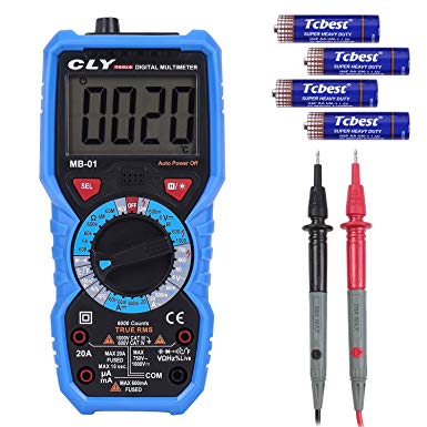Cly Digital Multimeter, Multi Testers, Voltmeter Ammeter Ohmmeter Ampere Meters with LCD Backlight, Non Contact Detection Voltage, Temperature, Live Line, AC/DC Voltage Current, Resistance Tester
