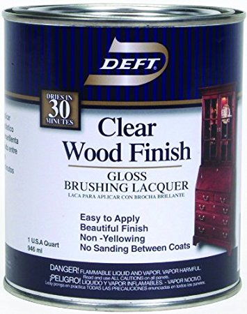 Deft Interior Clear Wood Finish Gloss Brushing Lacquer, Quart