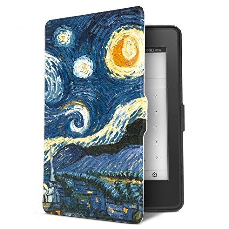 Ayotu Colorful Case for Kindle Paperwhite E-reader Auto Wake/Sleep Smart Protective Cover Case,Fits All 2012, 2013, 2015 and 2016 Versions Kindle Paperwhite 300 PPI,K5-08 The Starry Night